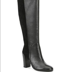 KATHERINE KELLY LEATHER & SUEDE STOVEPIPE BOOTS